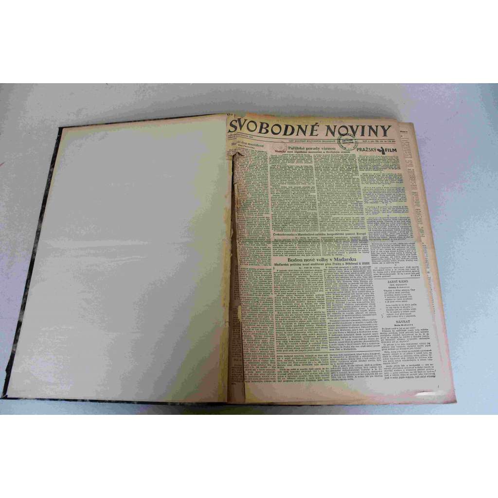 Svobodné noviny 1947, roč. 3 (duben-červen) (deník, mj. Jan Malypetr zemřel, Zborov, Liberec, Berlín žije, Dvouletka, Marshallův plán, Indonesie a Spojené národy, Napětí v Palestině vrcholí, Masaryk stále živý)