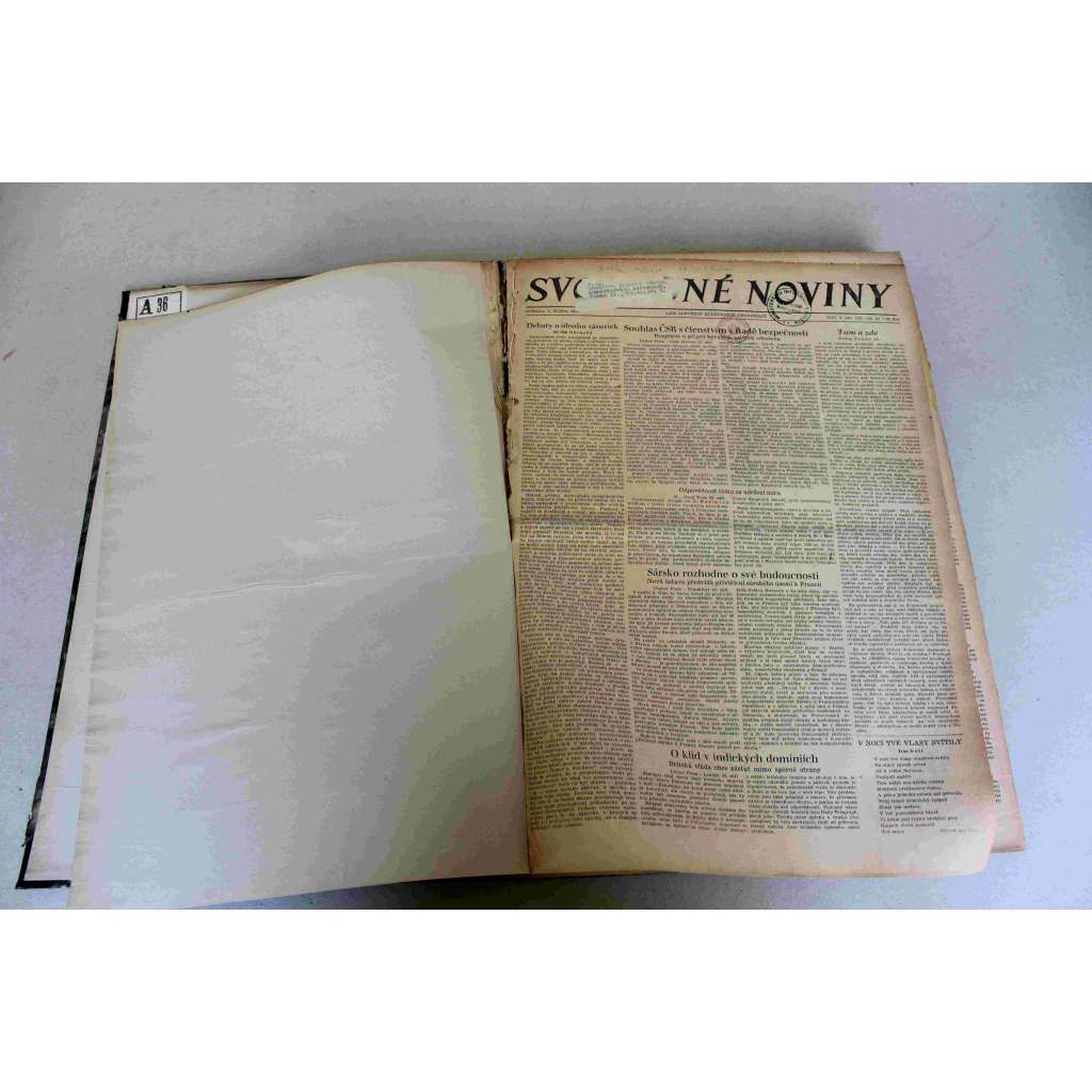 Svobodné noviny 1947, roč. 3 (říjen-prosinec) (deník, mj. Sársko, Přistěhovalectví do Palestiny, Emil Holub, Řecko, De Gaulle chce zachraňovat Francii, Marshallův plán, 28. říjen, Různá pojetí Národní fronty, President republika legionářům)