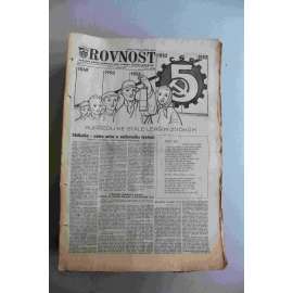 Rovnost. Krajský deník KSČ 1949 (noviny, komunismus, politika, Gottwaldovský kraj - Zlín, mj. J. Stalin, Pětiletka, Za mír, Bilance roku 1948, A. Zápotocký, Vánoce)