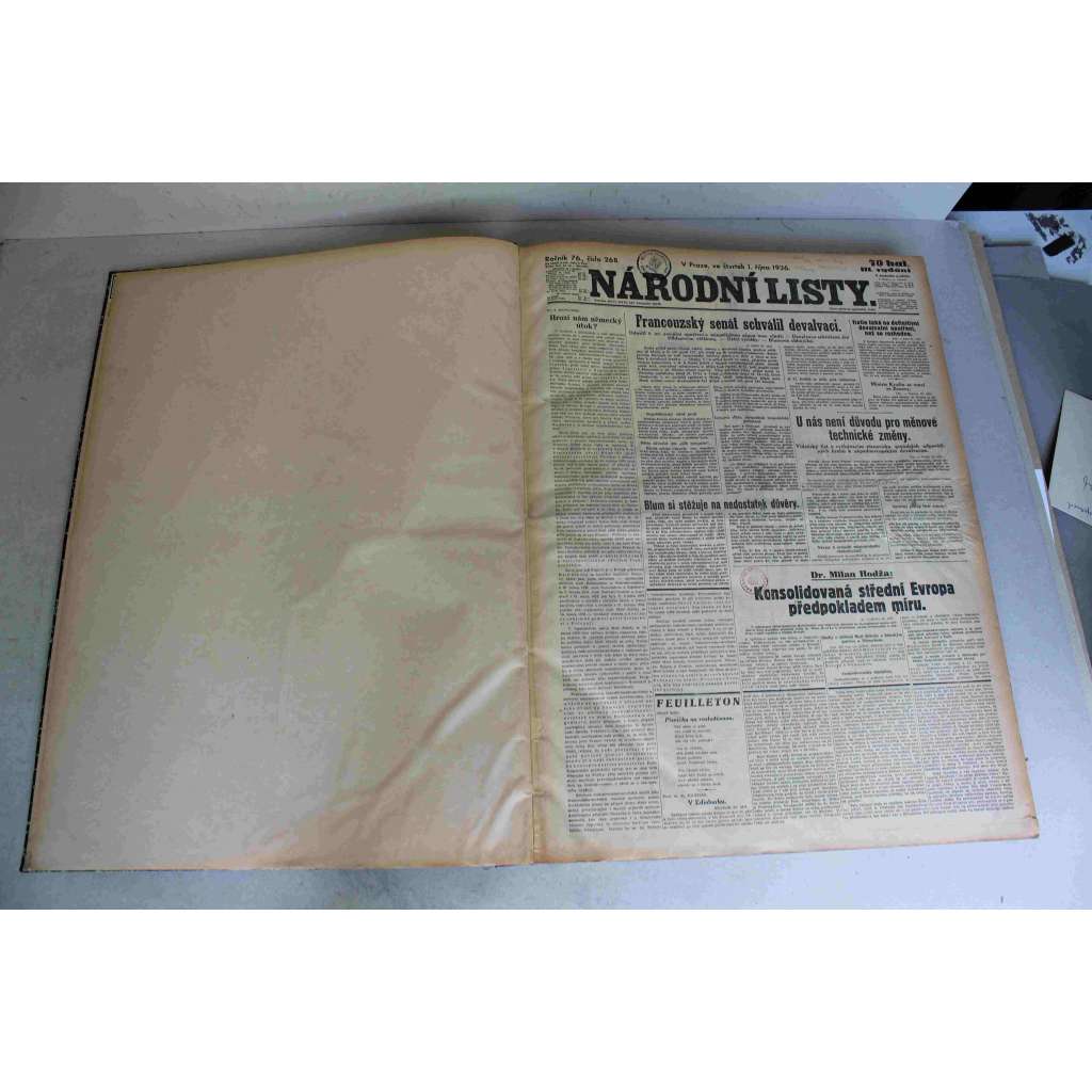 Národní listy 1936, roč. 76 (říjen-prosinec) (noviny, deník, první republika, mj. Nové Francovy posily [Franco - občanská válka Španělsko], Devalvace - a co po ní?, Dobytí Madridu, Rok od vzniku Habešské války, JIří VI. složil přísahu)