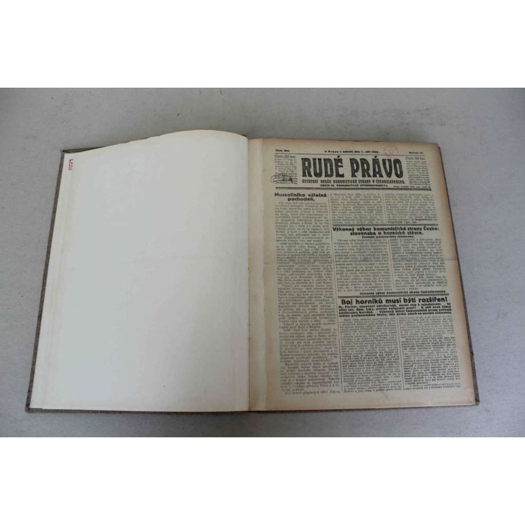 Rudé právo 1923, roč. IV. (září-říjen) (noviny, první republika, komunismus, mj. Mussolini, Hornická stávka, Pražská radnice proti horníkům, Baxova koalice, 28. říjen, Revoluční vření v Německu)
