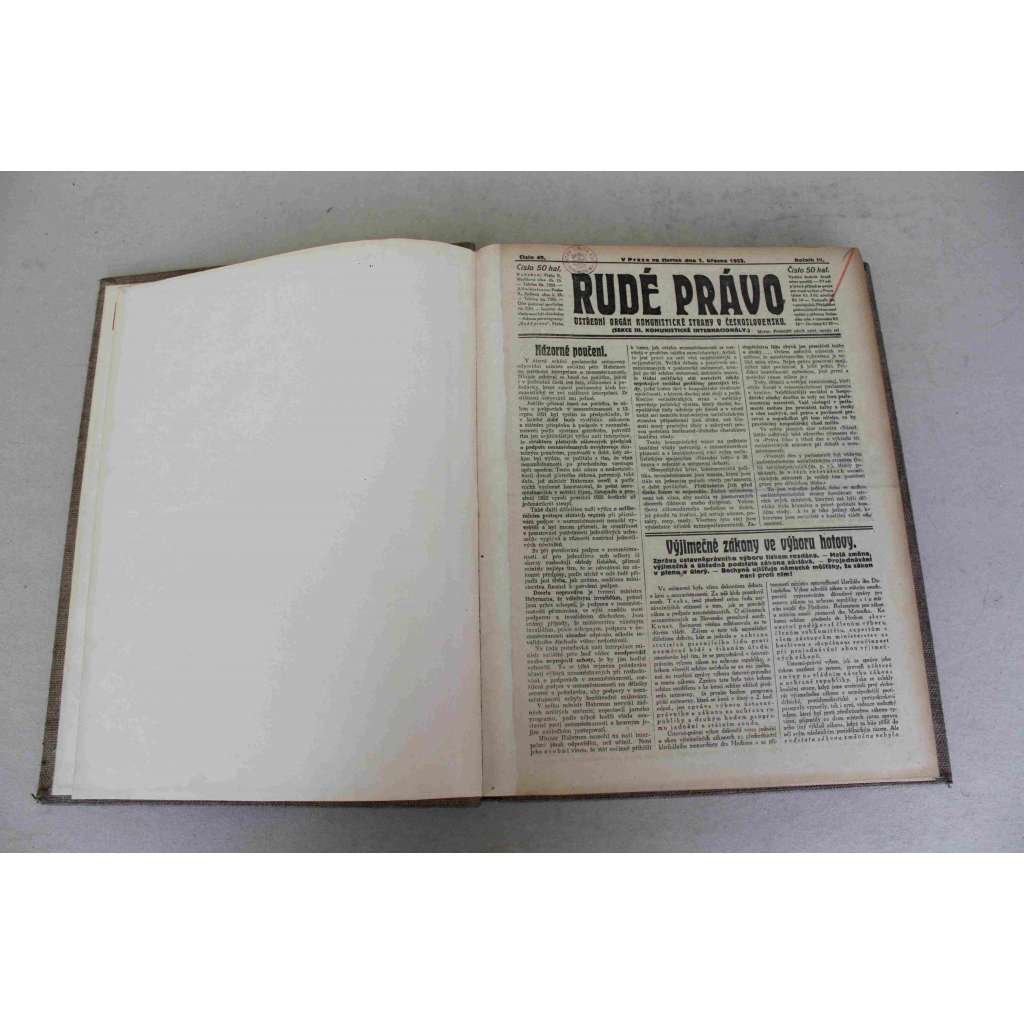 Rudé právo 1923, roč. IV. (březen-duben) (noviny, první republika, komunismus, mj. Postup Francouzů v Poruří, Mimořádný sjezd KSČ, Karel Marx a jeho dílo, Bankokracie, Vláda peněz, Boj proti kartelům)