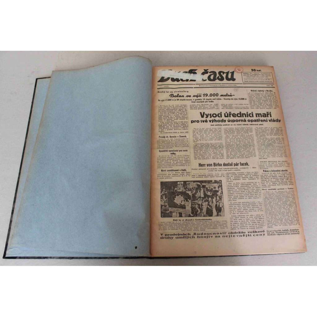 Duch času 1933, roč. XXXV. (noviny, první republika, Ostravsko, mj. Atentát na Dolffussa, Jak Japonsko provokuje válku, Zatýkání hakenkreuzlerů, Hitler je blázen a neví se co učiní, Neslýchaný hitlerovský útok na ČSR, 28. říjen) Duch času 1933, roč. XXXV. (noviny, první republika, Ostravsko, mj. Atentát na Dolffussa, Jak Japonsko provokuje válku, Zatýkání hakenkreuzlerů, Hitler je blázen a neví se co učiní, Neslýchaný hitlerovský útok na ČSR, 28. říjen)
