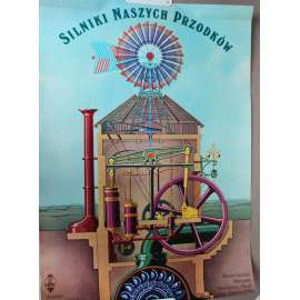 Silniki naszych przodków (výstavní plakát, Motory našich předků, technické muzeum Varšava, Polsko)