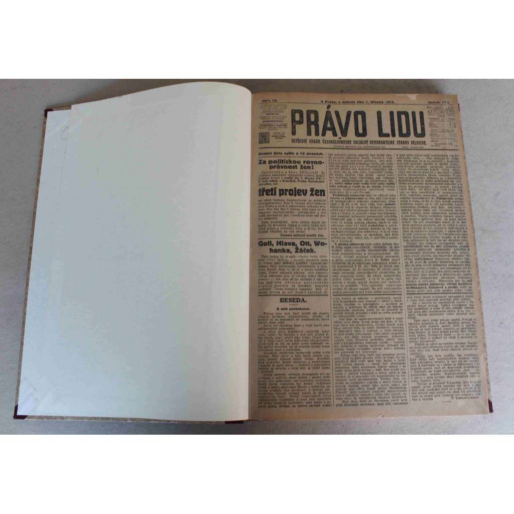 Právo lidu 1913, roč. XXII (březen) (noviny, deník, Rakousko Uhersko, sociální demokracie, mj. Řeč o míru - válka za humny!, Nový březen v Uhrách, Hrob Karla Marxe, Pád Drinopole, Spor Rakouska s Černou Horou) Právo lidu 1913, roč. XXII (březen) (noviny, deník, Rakousko Uhersko, sociální demokracie, mj. Řeč o míru - válka za humny!, Nový březen v Uhrách, Hrob Karla Marxe, Pád Drinopole, Spor Rakouska s Černou Horou)