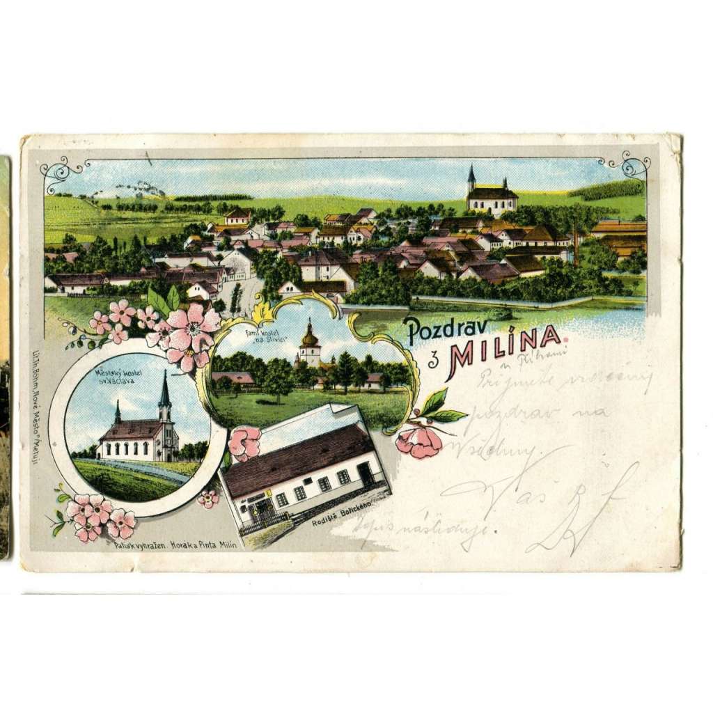 Milín, Příbram, litografie