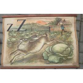 Živá abeceda - písmeno Z - zajíc, zelí - školní plakát