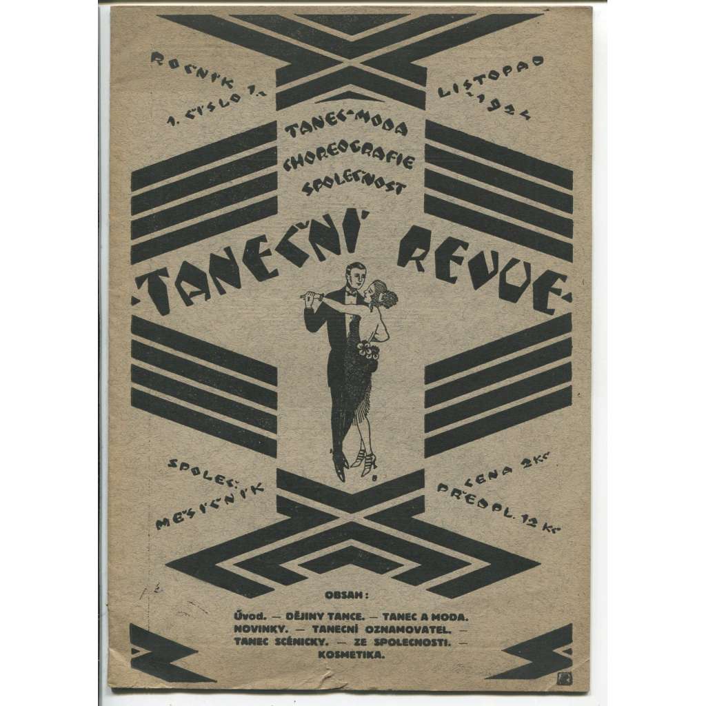 Taneční revue (společenský měsíčník), tanec - choreografie - moda - společnost. Roč. 1, č.1, 1924