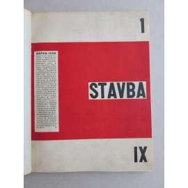 Stavba, měsíčník pro stavební umění, ročník IX., 1930-1931 NEKOMPLETNÍ (časopis - moderní architektura)