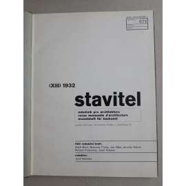 Stavitel, měsíčník pro architekturu, ročník XIII., 1932 (časopis, moderní architektura)