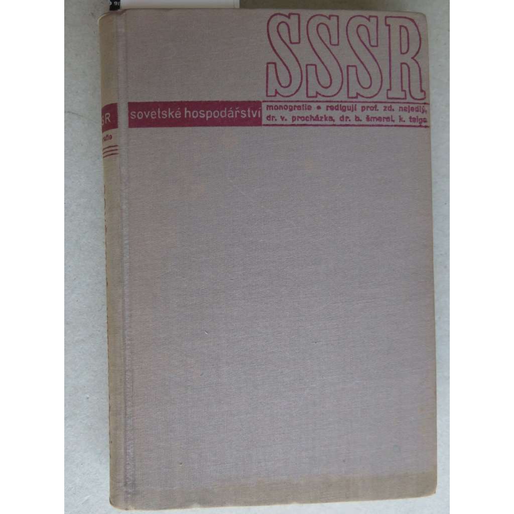 Monografie SSSR -  Sovětské hospodářství  (obálky Jiří Fryml, typo Karel Teige)