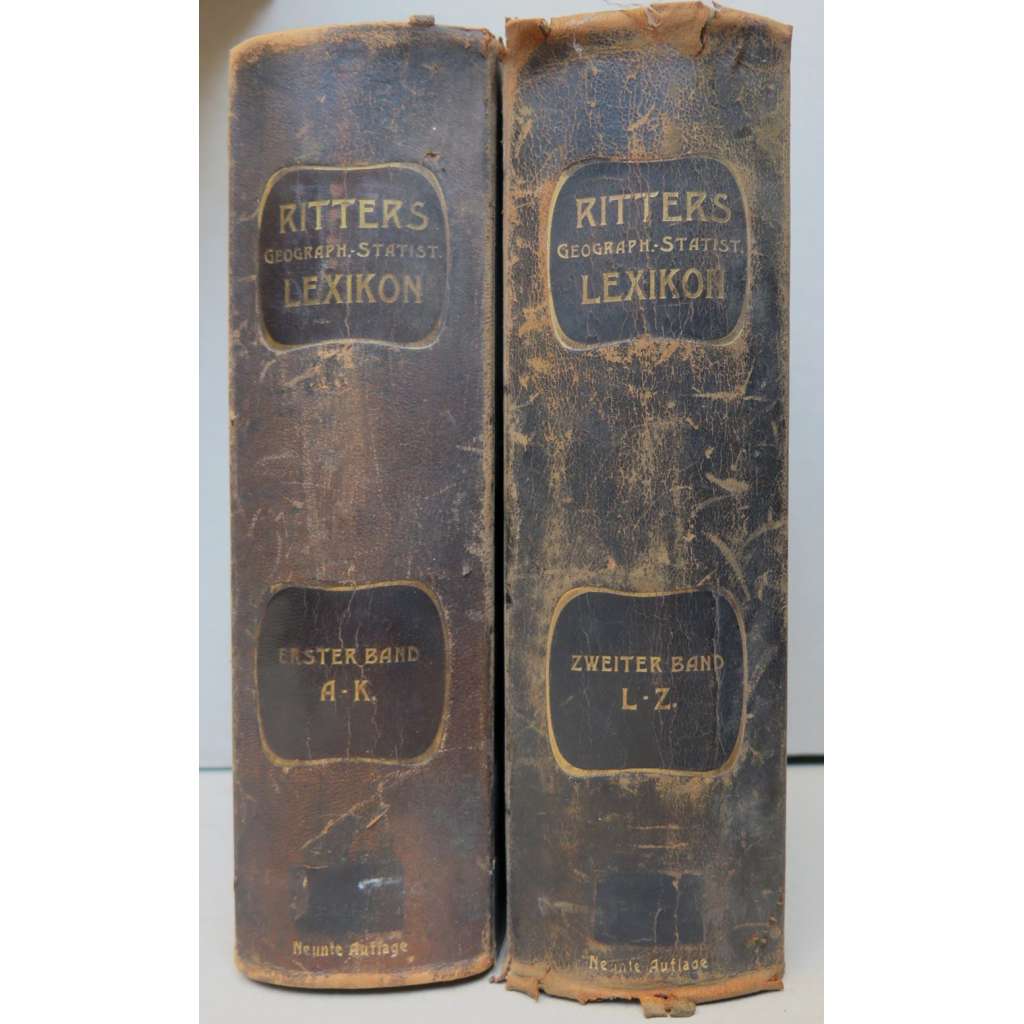 Ritters geographisch-statistisches Lexikon, 2 Bände (A-K, L-Z) (Zeměpisý a statistický lexikon světa, 2 sv., VAZBY KŮŽE)