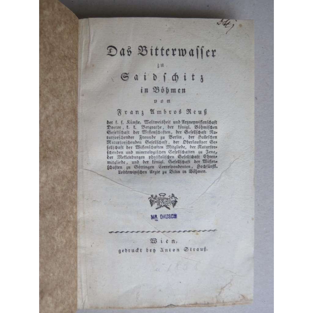 Minerální voda Zaječice (Bečov, okr. Most) - Das Bitterwasser zu Saidschitz in Böhmen (1790) - Zaječická hořká