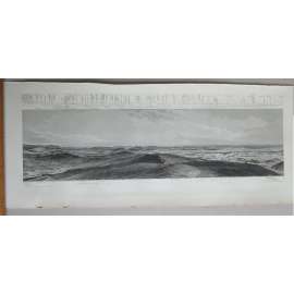Pohled z Ještědu (Liberec) Panorama vom Jeschken - 4x grafika, veduta 1884 ORIGINÁL