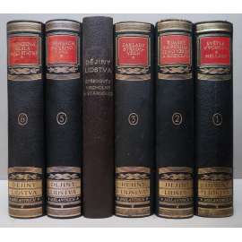 Dějiny lidstva od pravěku k dnešku - KOMPLET 6 sv. VAZBY KŮŽE (Světla vých. a Hellady; Římské imperium, jeho vznik a rozklad; Základy středověku; Středověk, vrcholný a stárnoucí; V branách nov. věku (1450–1650); Bronzová skála moci státní (1650–1789)