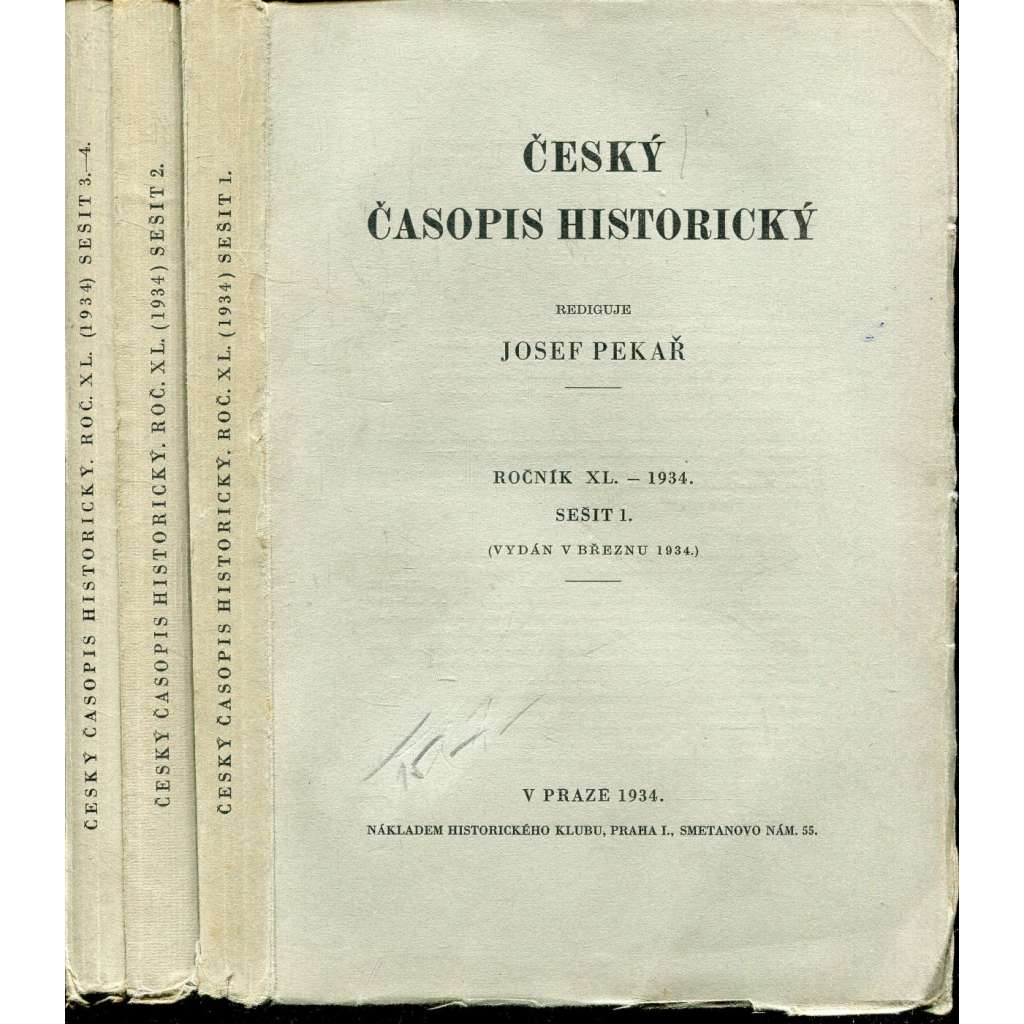 Český časopis historický, ročník XL./1934, sešit 1-4 (3 svazky)