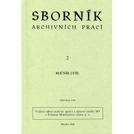 Sborník archivních prací, ročník LVIII., číslo 2/2008