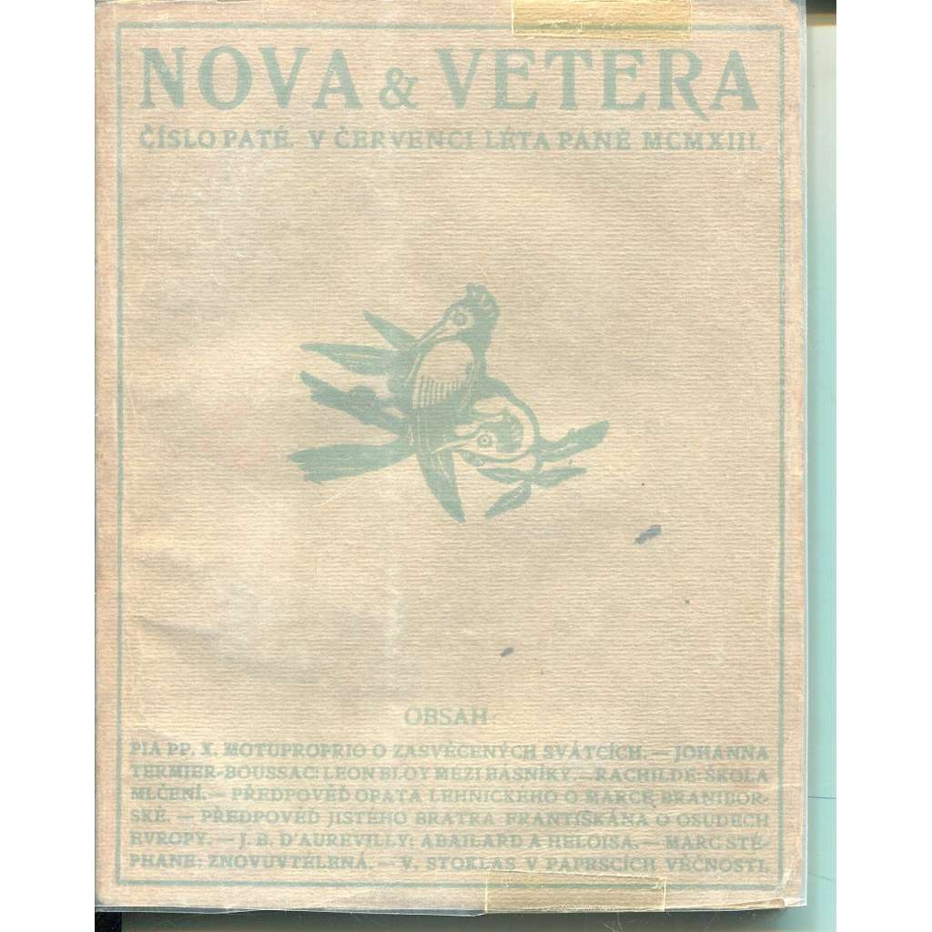 Nova et vetera, číslo 5. (červenec 1913)