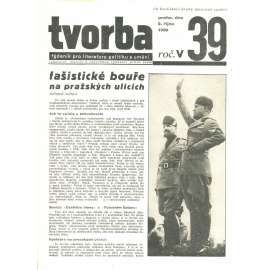 Tvorba, ročník V. (2.10.1930). Týdeník pro literaturu, politiku a umění (časopis)