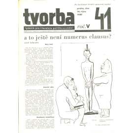 Tvorba, ročník V. (16.10.1930). Týdeník pro literaturu, politiku a umění (časopis)