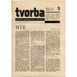 Tvorba, ročník XIV. (23.8.1945). Týdeník pro literaturu a politiku (časopis)