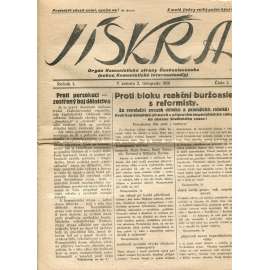 Jiskra. Orgán Komunistické strany Československa. Ročník I., číslo 1. (3.11.1928) - staré noviny