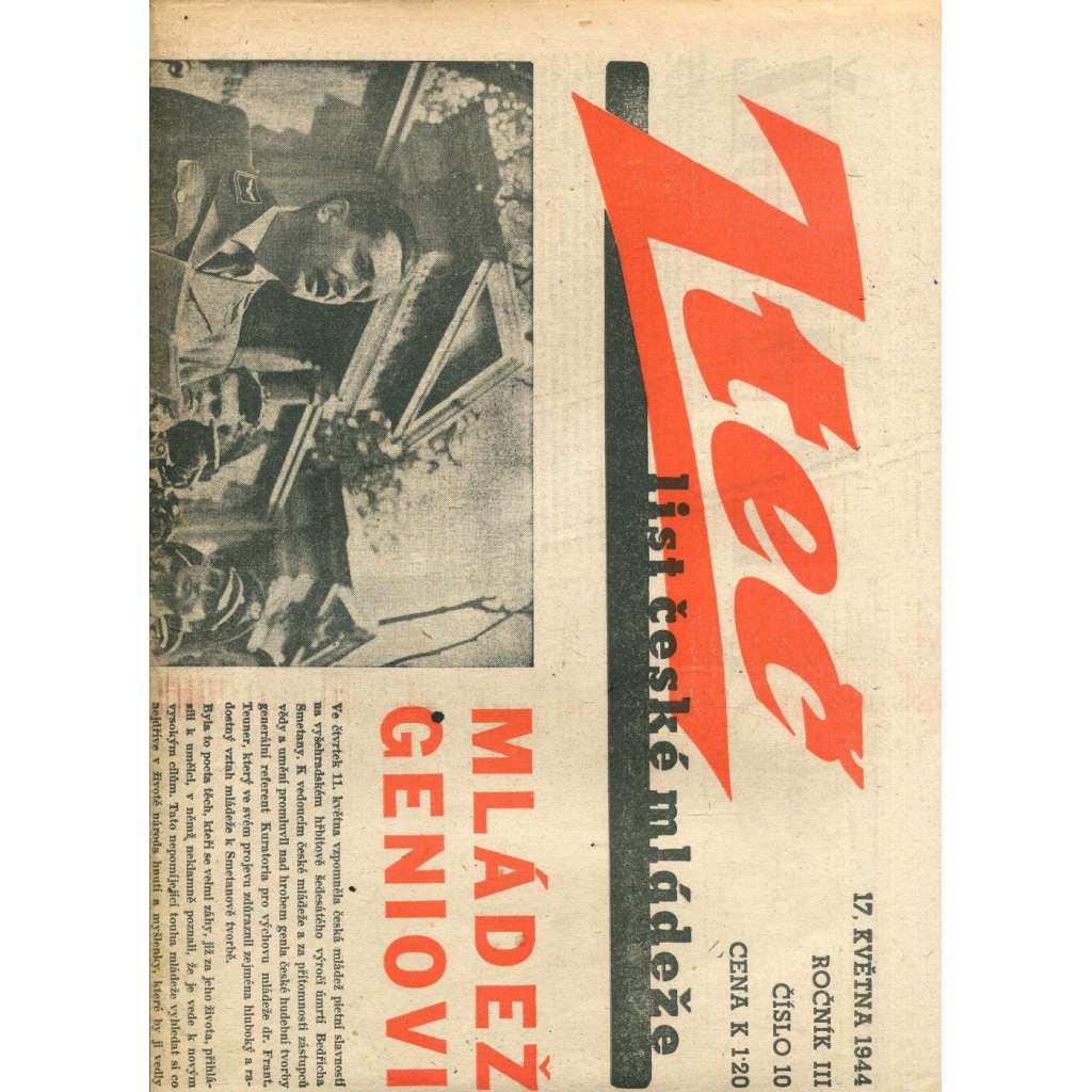 Zteč. List nové generace. Ročník III., číslo 10 (17.5.1944) - noviny (vyd. Kuratorium, protektorát)