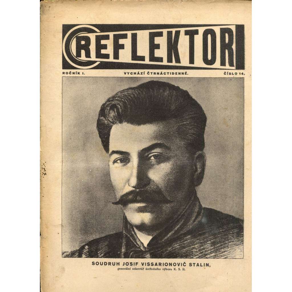Reflektor, ročník I., číslo 14 (časopis, staré noviny, 1. republika)