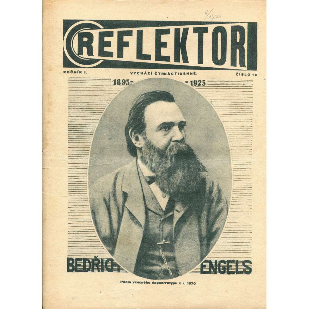 Reflektor, ročník I., číslo 16 (časopis, staré noviny, 1. republika)