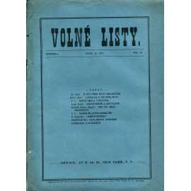Volné listy, ročník 23., číslo 3 a 4/1914 (anarchismus, USA, noviny, časopis)