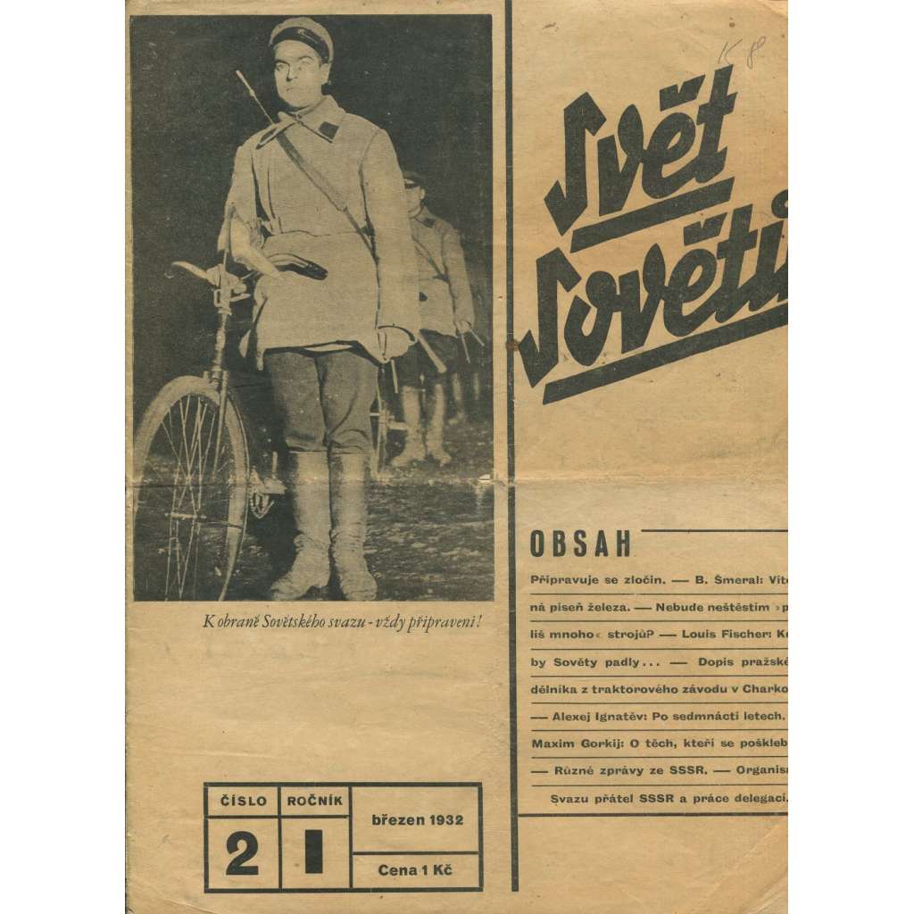 Svět sovětů, ročník I., číslo 2/1932 (časopis, noviny)