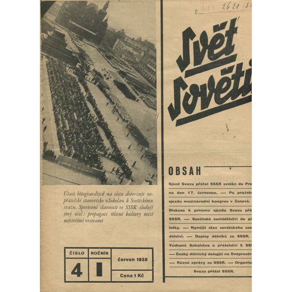 Svět sovětů, ročník I., číslo 4/1932 (časopis, noviny)