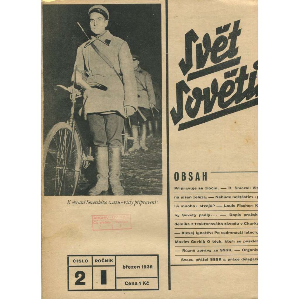 Svět sovětů, ročník I., číslo 2/1932 (časopis, noviny)