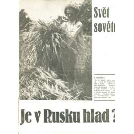 Svět sovětů, ročník II., číslo 9/1933 (časopis, noviny) Časopis přátel sovětského svazu