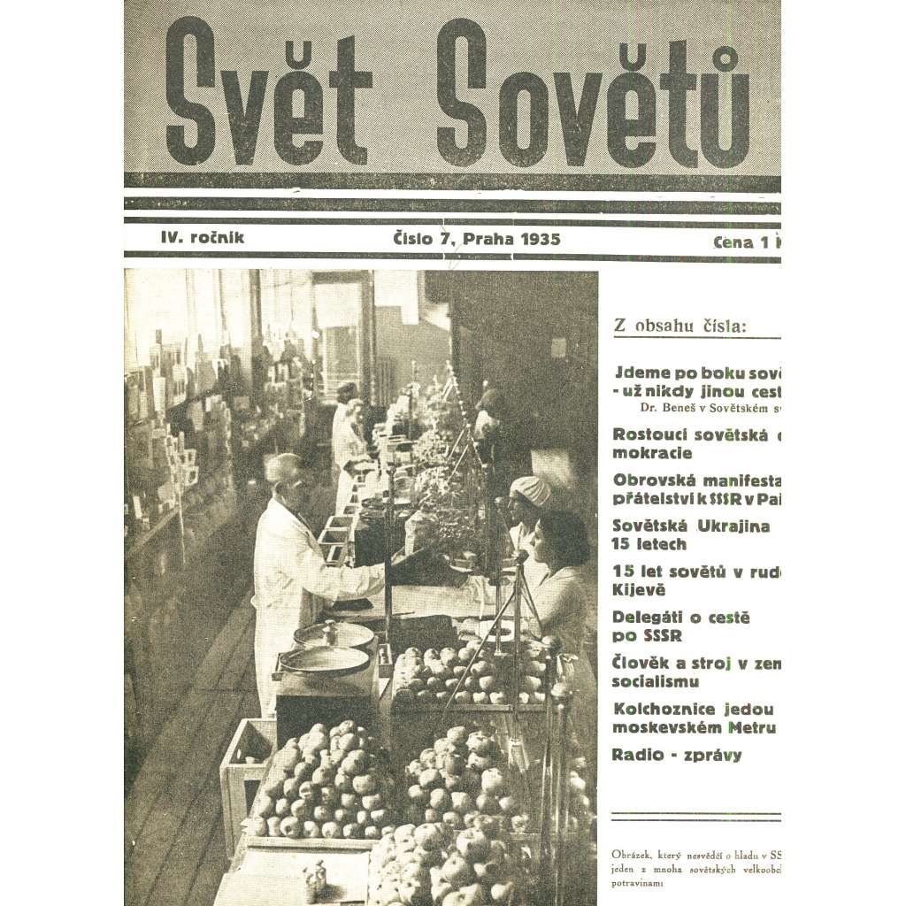 Svět sovětů, ročník IV., číslo 6/1935 (časopis, noviny)