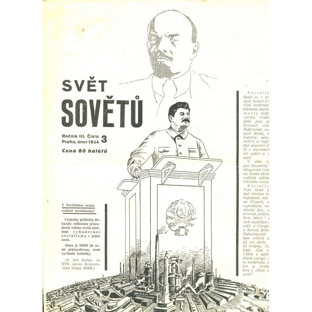 Svět sovětů, ročník III., číslo 3/1934 (časopis, noviny)