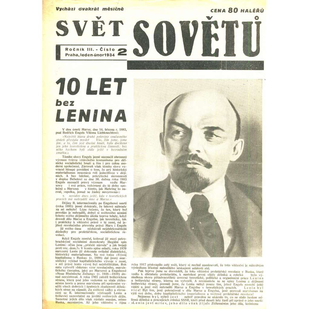 Svět sovětů, ročník III., číslo 2/1934 (časopis, noviny)
