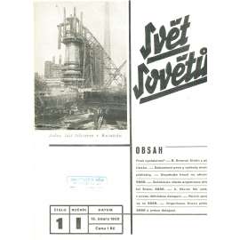 Svět sovětů, ročník I., číslo 1/1932 (časopis, noviny) Časopis přátel sovětského svazu
