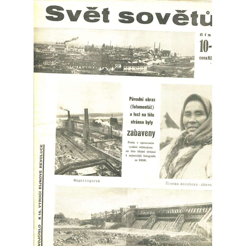 Svět sovětů, ročník II., číslo 10-11/1933 (časopis, noviny) Časopis přátel sovětského svazu