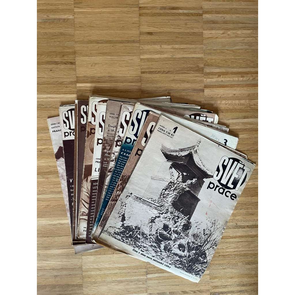 Svět práce, ročník V., číslo 1-4, 6-9, 12-21 a 23-25/1937 (časopis, noviny)