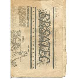Sršatec, ročník I., číslo 49/1921. Satirický týdenník (časopis, noviny)