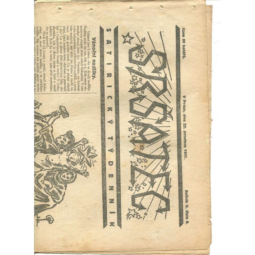 Sršatec, ročník II., číslo 6/1921. Satirický týdenník (časopis, noviny)