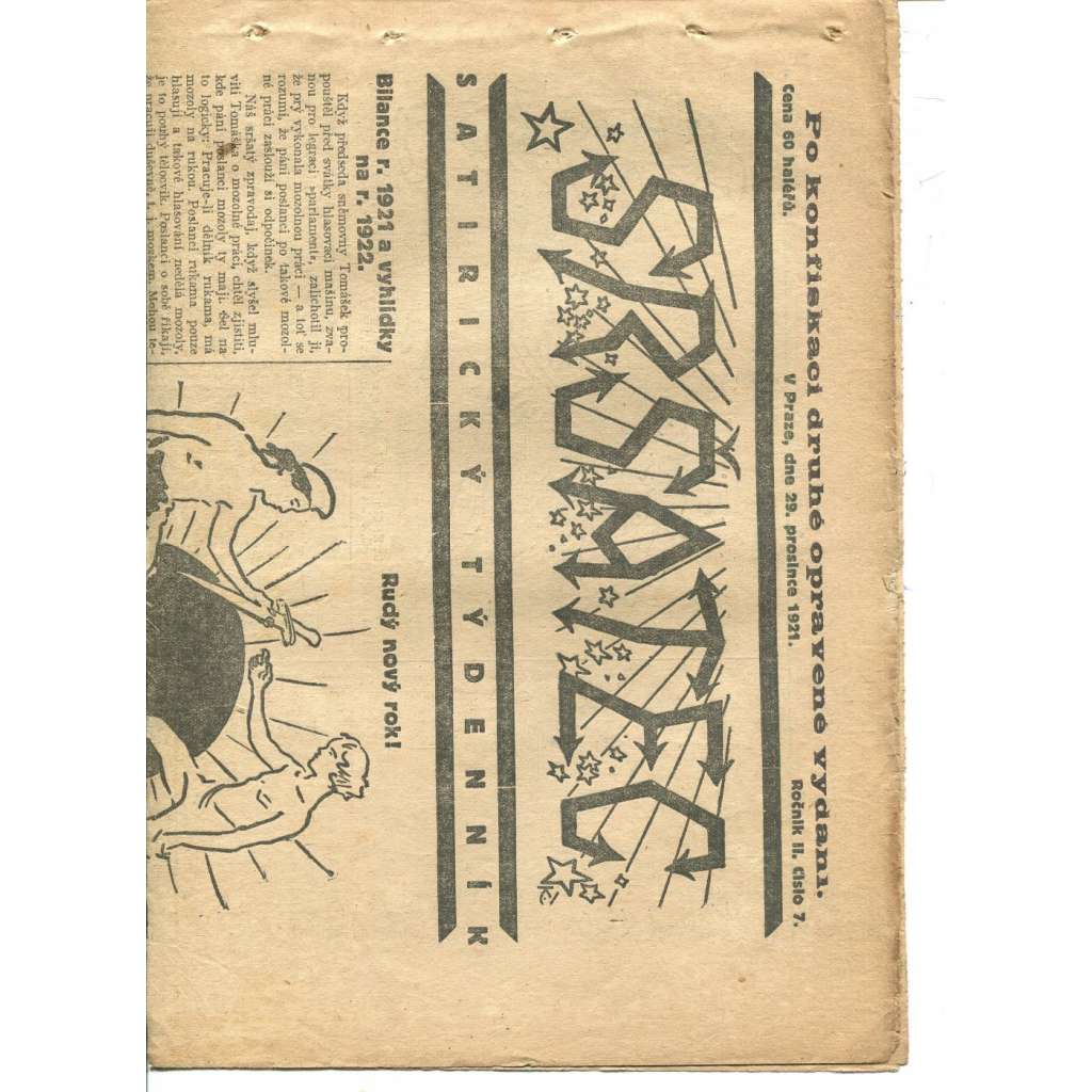 Sršatec, ročník II., číslo 7/1921. Satirický týdenník (časopis, noviny)