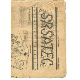 Sršatec, ročník II., číslo 21/1922. Satirický týdenník (časopis, noviny) - pošk.