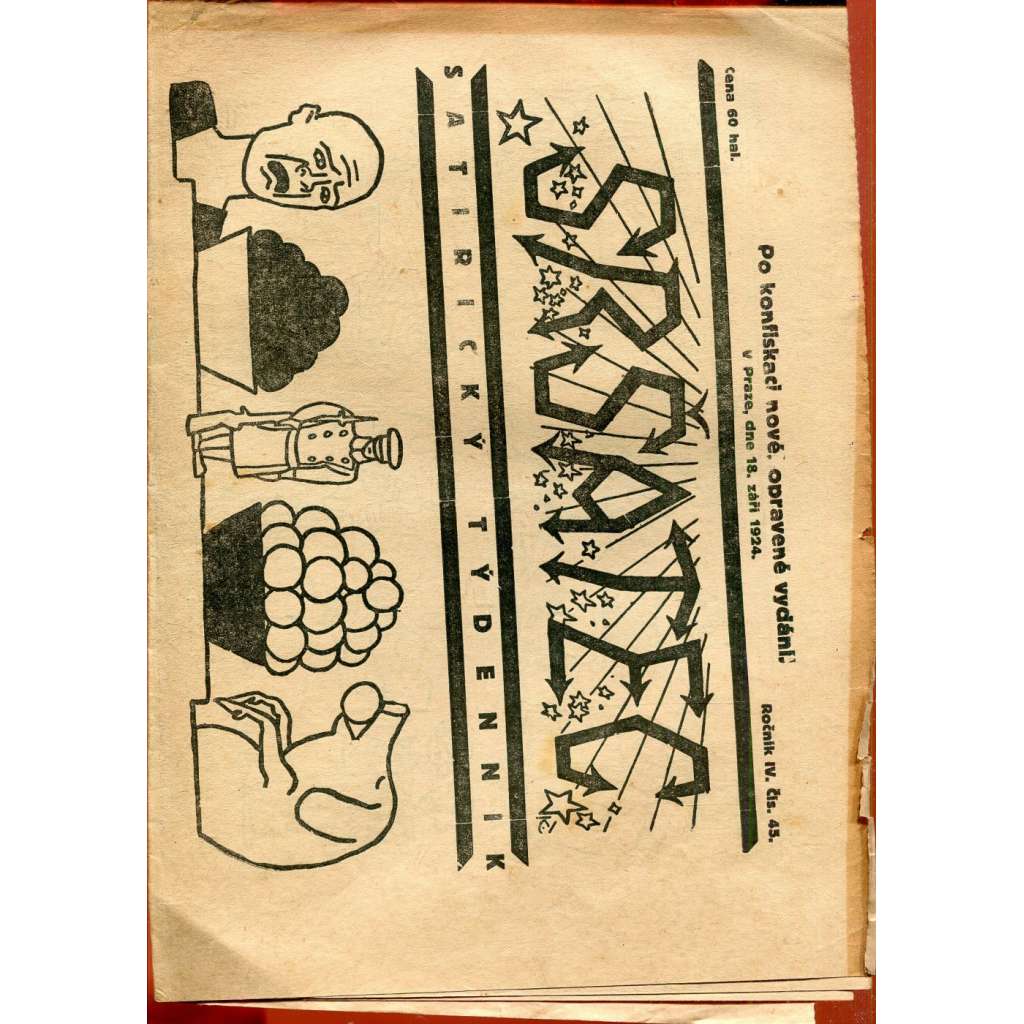 Sršatec, ročník IV., číslo 45/1924. Satirický týdenník (časopis, noviny)