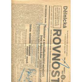 Dělnická rovnost, ročník II., číslo 195/1930 (1. republika, noviny)