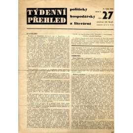 Týdenní přehled politický, hospodářský a literární, ročník II., číslo 27/1934 (1. republika, noviny)
