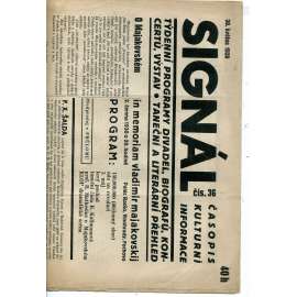 Signál. Časopis kulturní informace, číslo 36/1930 (staré noviny, 1. republika)