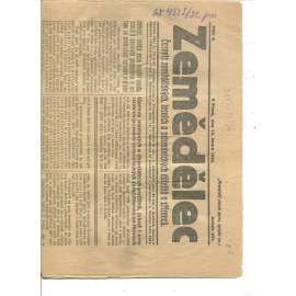 Zemědělec, ročník XVI., číslo 4/1922. Časopis zemědělských, lesních a zahradnických dělníků a zřízenců (1. republika, noviny)