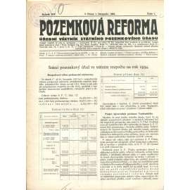 Pozemková reforma, ročník XIV., číslo 7/1933 (1. republika, noviny)